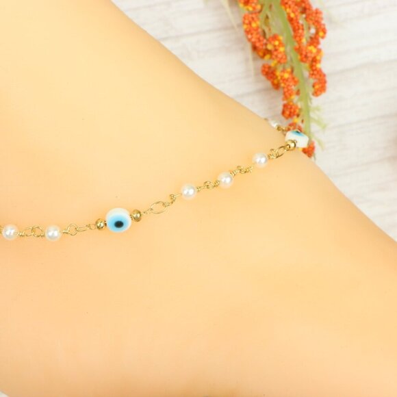 "Handmade Anklet – Elegant & Delicate Jewelry for Women | UNVRC1472 - Picture 8 of 10
